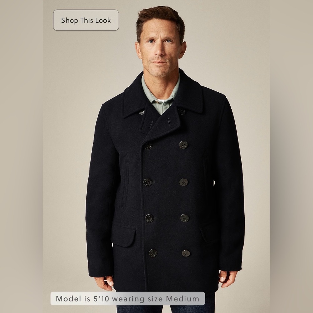 Dock peacoat in wool blend with PrimaLoft®
